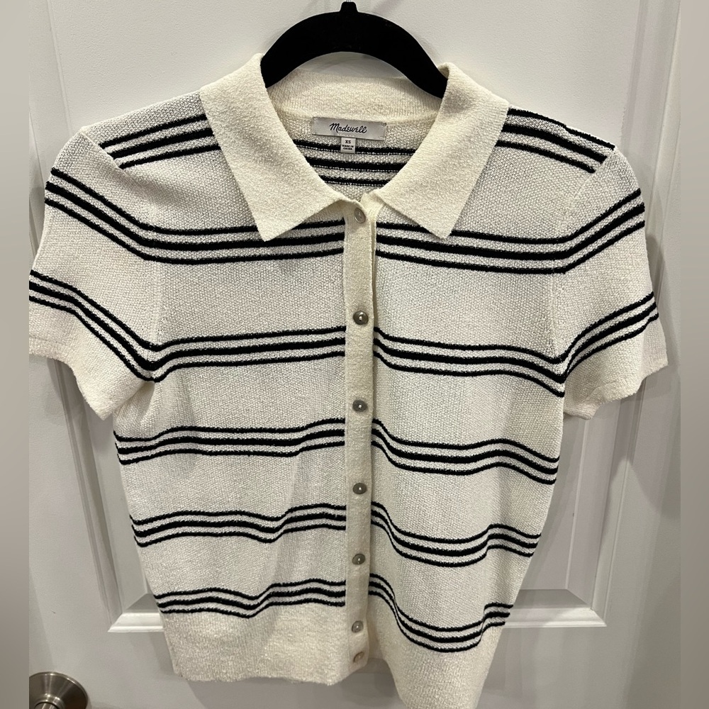 Madewell short sleeve button down sweater